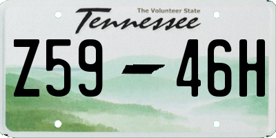 TN license plate Z5946H
