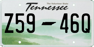 TN license plate Z5946Q
