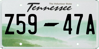 TN license plate Z5947A