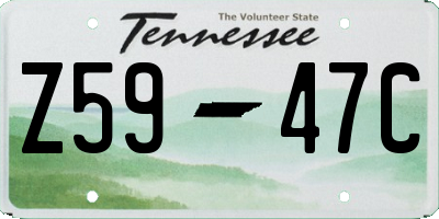TN license plate Z5947C