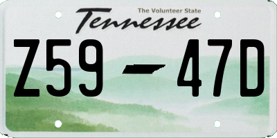TN license plate Z5947D