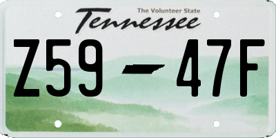 TN license plate Z5947F
