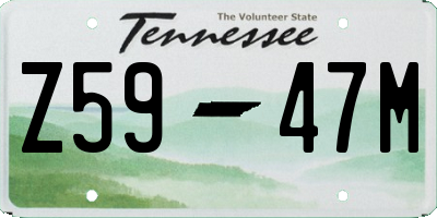TN license plate Z5947M