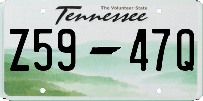 TN license plate Z5947Q