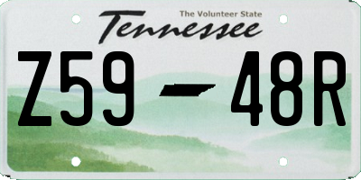 TN license plate Z5948R