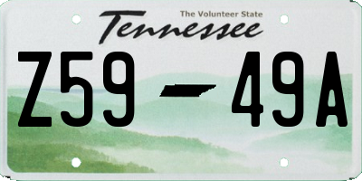 TN license plate Z5949A