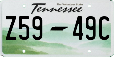 TN license plate Z5949C