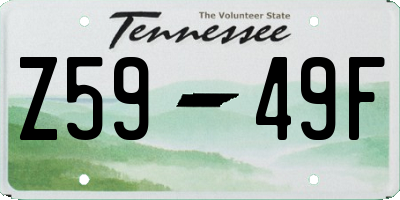 TN license plate Z5949F
