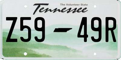 TN license plate Z5949R