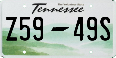 TN license plate Z5949S