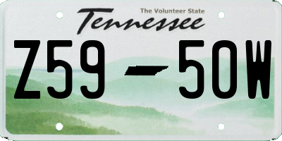 TN license plate Z5950W