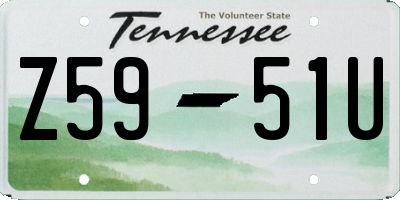 TN license plate Z5951U