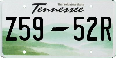TN license plate Z5952R