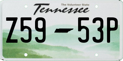 TN license plate Z5953P