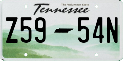 TN license plate Z5954N