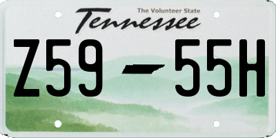 TN license plate Z5955H