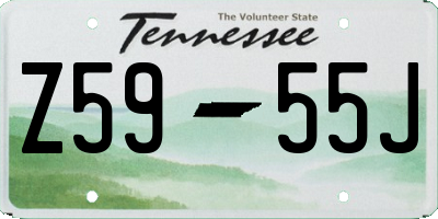 TN license plate Z5955J