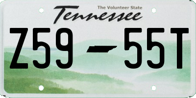 TN license plate Z5955T