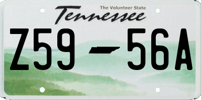 TN license plate Z5956A