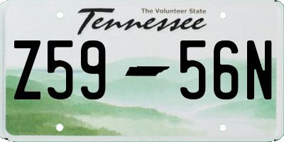 TN license plate Z5956N