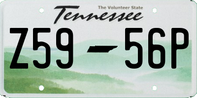 TN license plate Z5956P