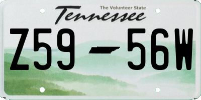 TN license plate Z5956W