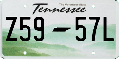 TN license plate Z5957L