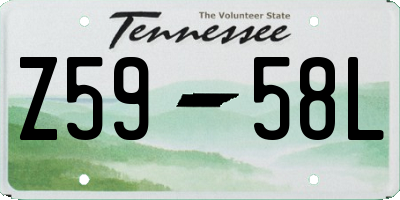 TN license plate Z5958L