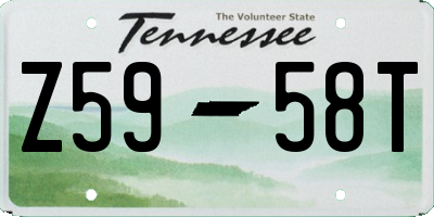 TN license plate Z5958T