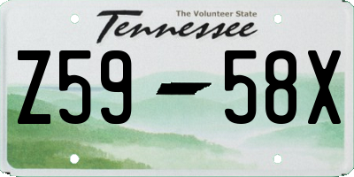 TN license plate Z5958X