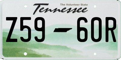 TN license plate Z5960R