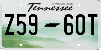 TN license plate Z5960T
