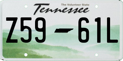 TN license plate Z5961L