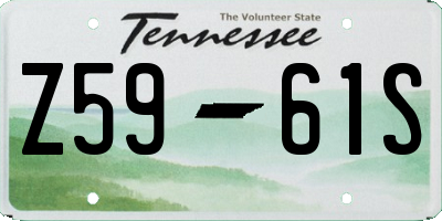 TN license plate Z5961S
