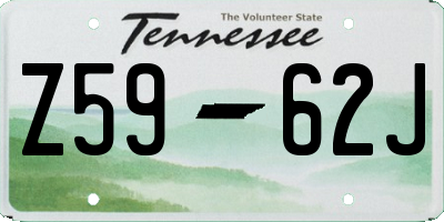 TN license plate Z5962J