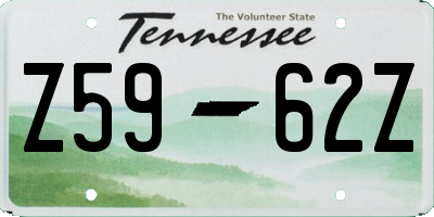 TN license plate Z5962Z