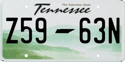 TN license plate Z5963N