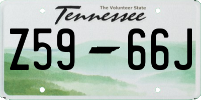 TN license plate Z5966J
