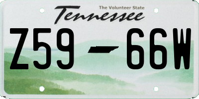 TN license plate Z5966W