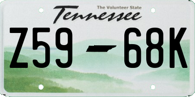 TN license plate Z5968K