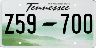 TN license plate Z5970O