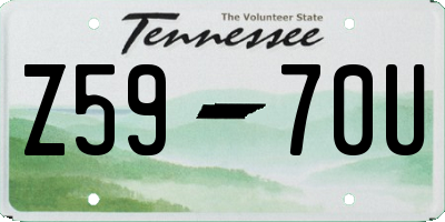 TN license plate Z5970U