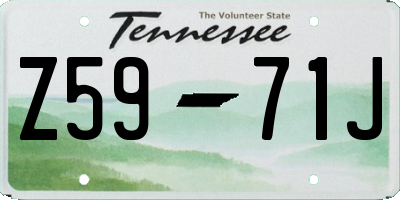 TN license plate Z5971J