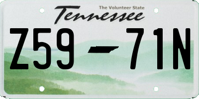 TN license plate Z5971N