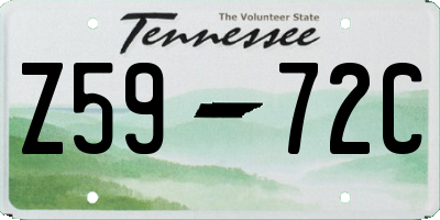 TN license plate Z5972C
