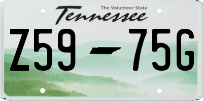 TN license plate Z5975G