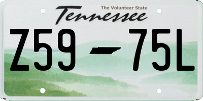 TN license plate Z5975L