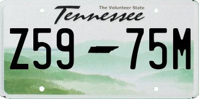 TN license plate Z5975M