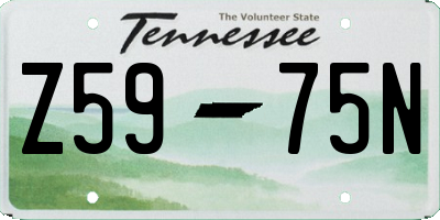 TN license plate Z5975N