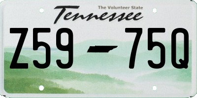 TN license plate Z5975Q
